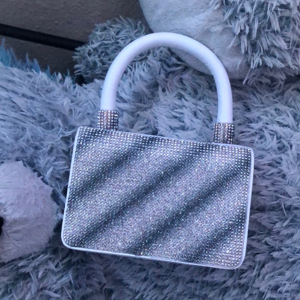 Small white and sliver purse